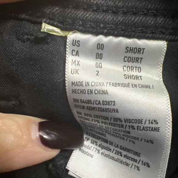 American Eagle Preppy Distressed Tomgirl Jegging Overall Faded Black Denim Size… - Picture 11 of 12